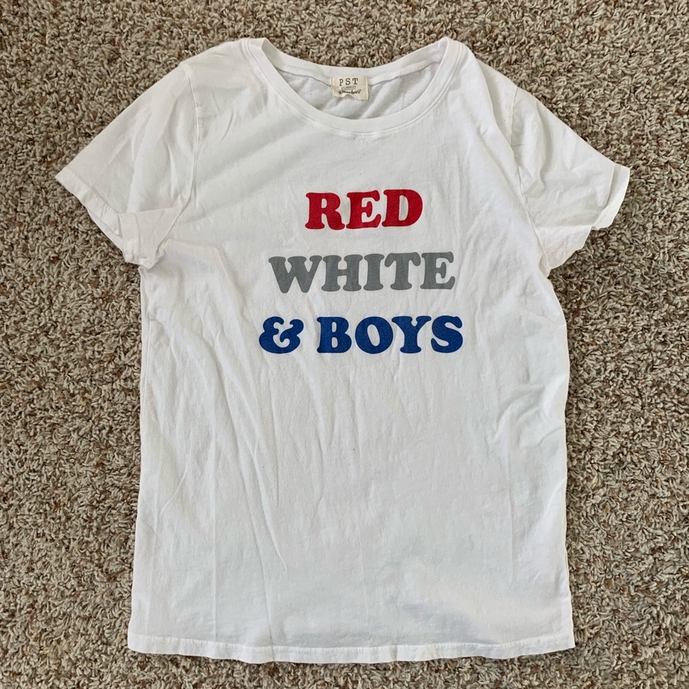Red white and boys tee